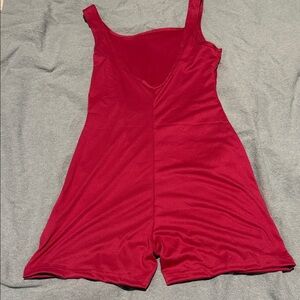 Women's Red Sleeveless Romper